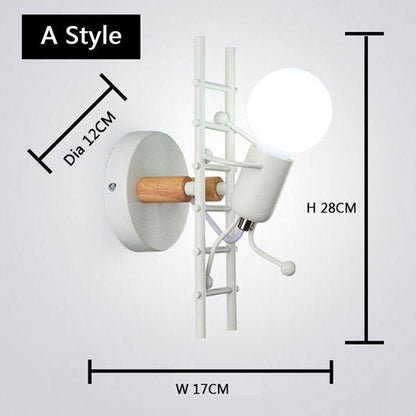 Metal Cartoon Robot Sconce Led Wall Lights - Querencian
