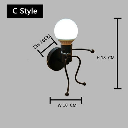 Metal Cartoon Robot Sconce Led Wall Lights - Querencian
