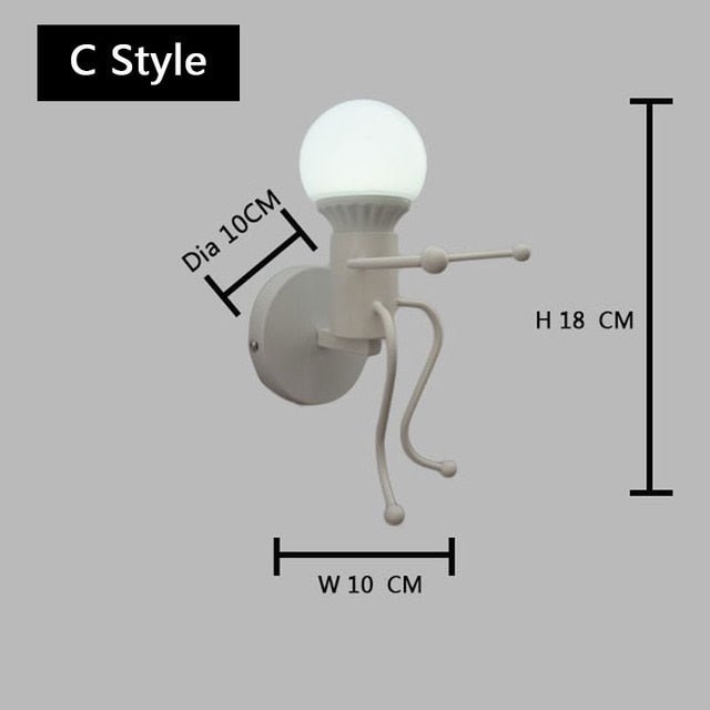 Metal Cartoon Robot Sconce Led Wall Lights - Querencian