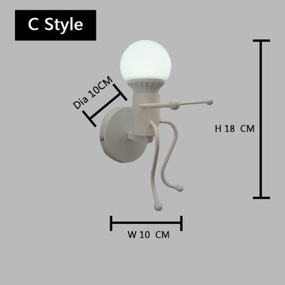 Metal Cartoon Robot Sconce Led Wall Lights - Querencian
