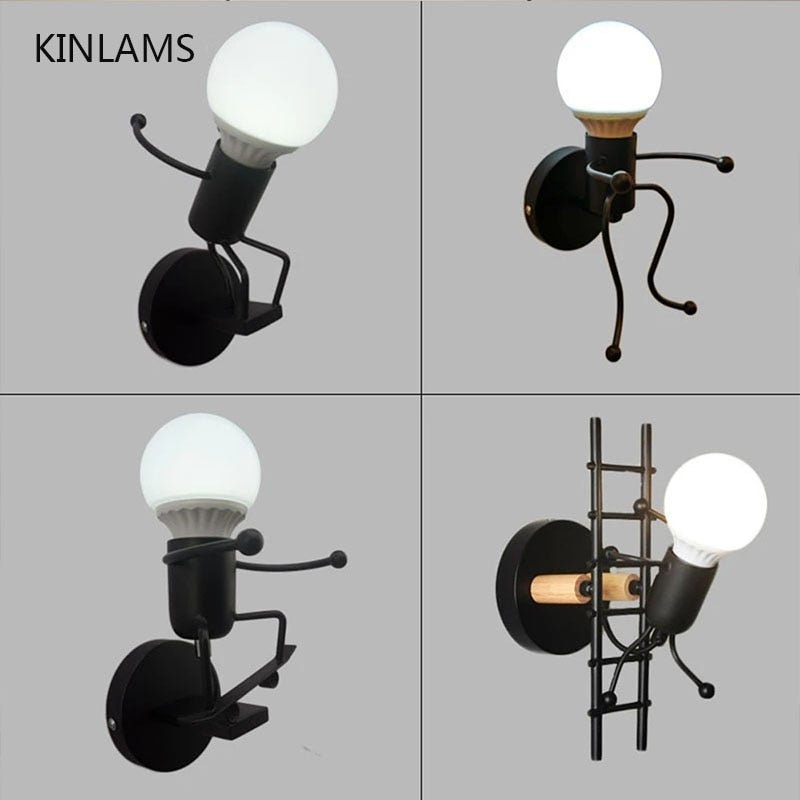 Metal Cartoon Robot Sconce Led Wall Lights - Querencian