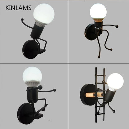 Metal Cartoon Robot Sconce Led Wall Lights - Querencian