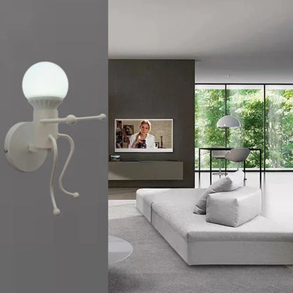 Metal Cartoon Robot Sconce Led Wall Lights - Querencian