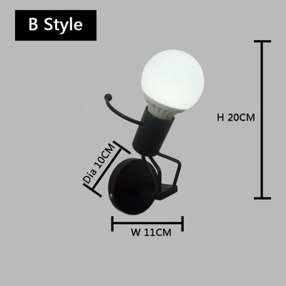 Metal Cartoon Robot Sconce Led Wall Lights - Querencian
