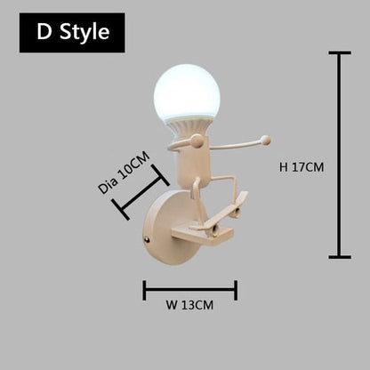 Metal Cartoon Robot Sconce Led Wall Lights - Querencian