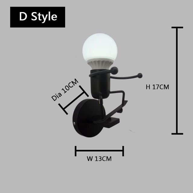 Metal Cartoon Robot Sconce Led Wall Lights - Querencian