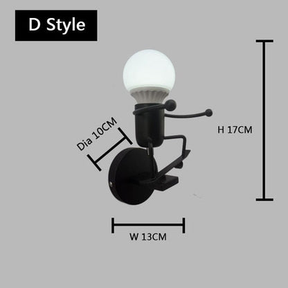 Metal Cartoon Robot Sconce Led Wall Lights - Querencian
