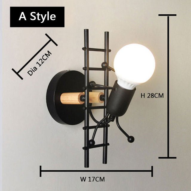Metal Cartoon Robot Sconce Led Wall Lights - Querencian