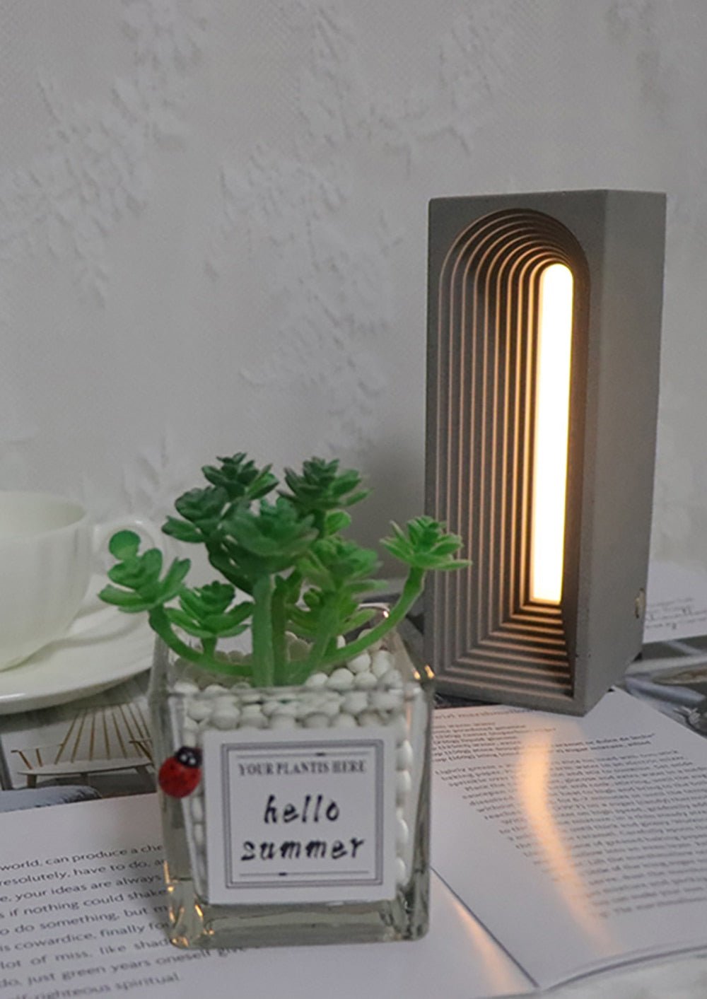 Minimalist Cement dimming desk lamp - Querencian