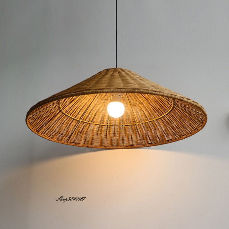 Minimalist Hand Knitted Vintage Rattan Pendant Lights - Querencian