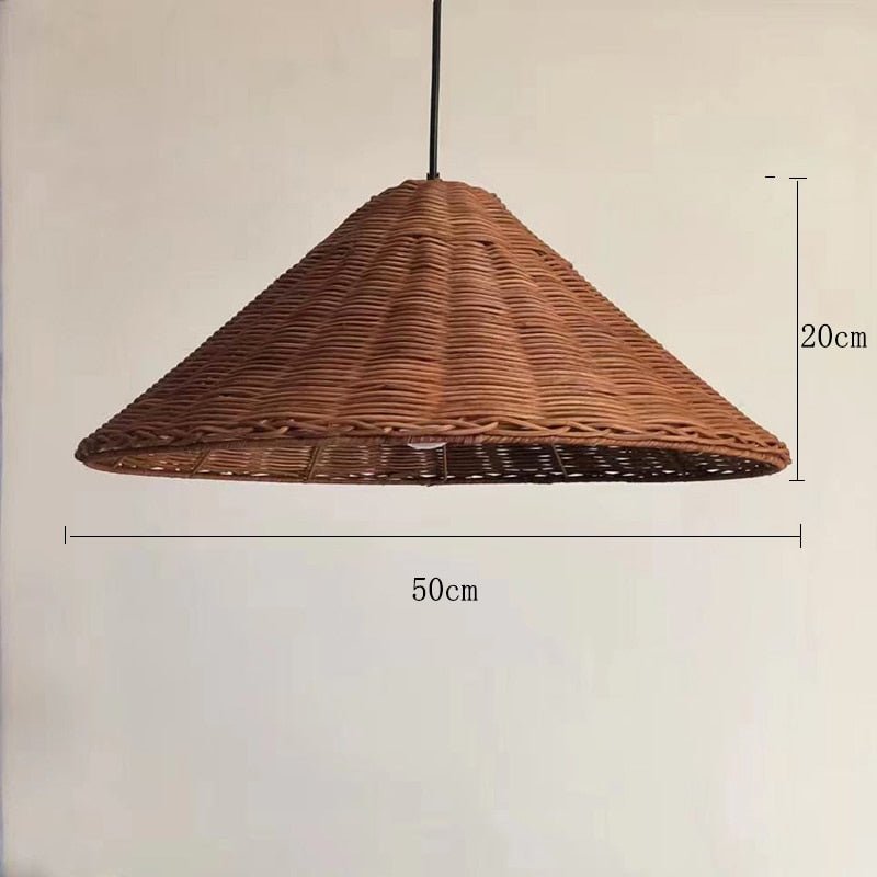 Minimalist Hand Knitted Vintage Rattan Pendant Lights - Querencian