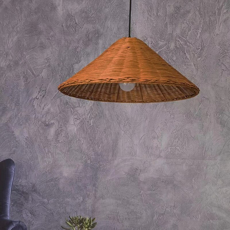 Minimalist Hand Knitted Vintage Rattan Pendant Lights - Querencian