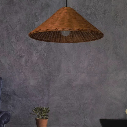 Minimalist Hand Knitted Vintage Rattan Pendant Lights - Querencian