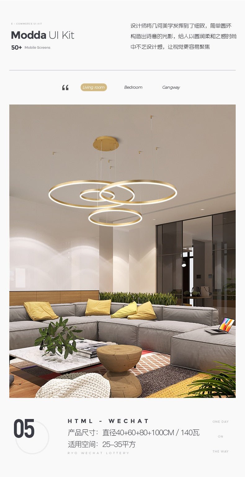 Minimalist Home Decor Led Modern Chandelier Lighting - Querencian