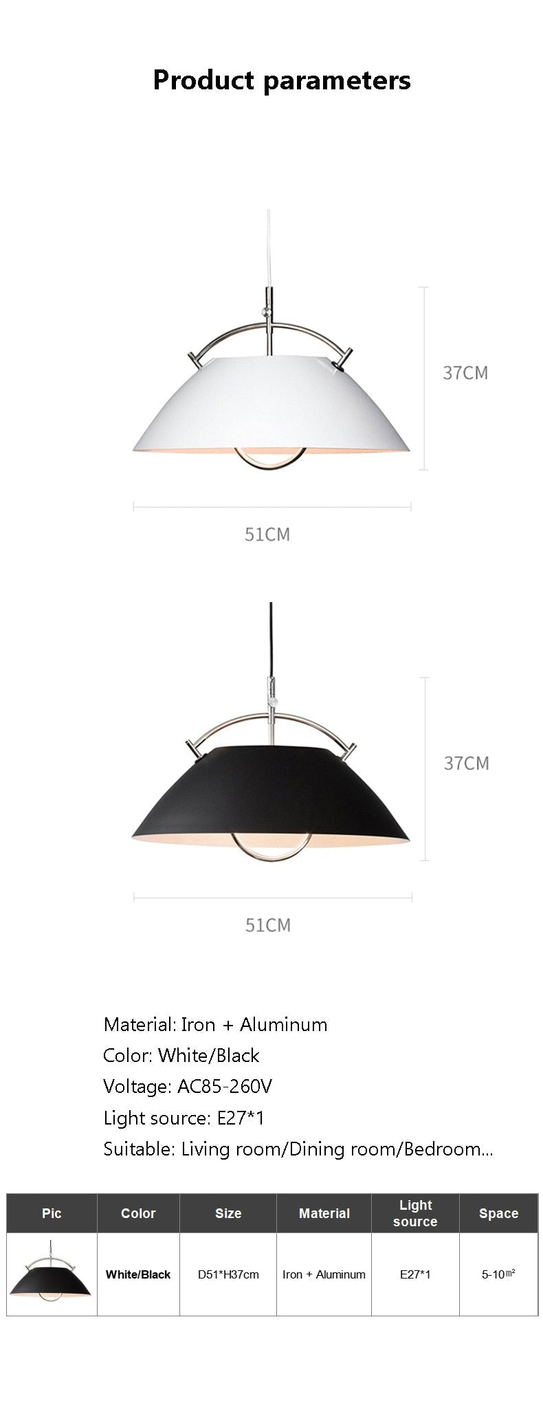 Minimalist Italian Design Metal Danish Pendant Lights - Querencian