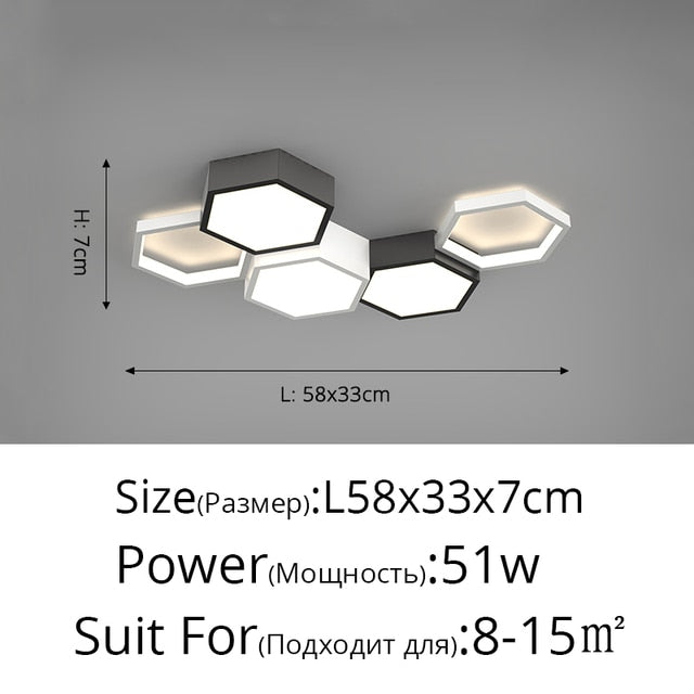 Modern Hexagonal Led Ceiling Lamp - Querencian