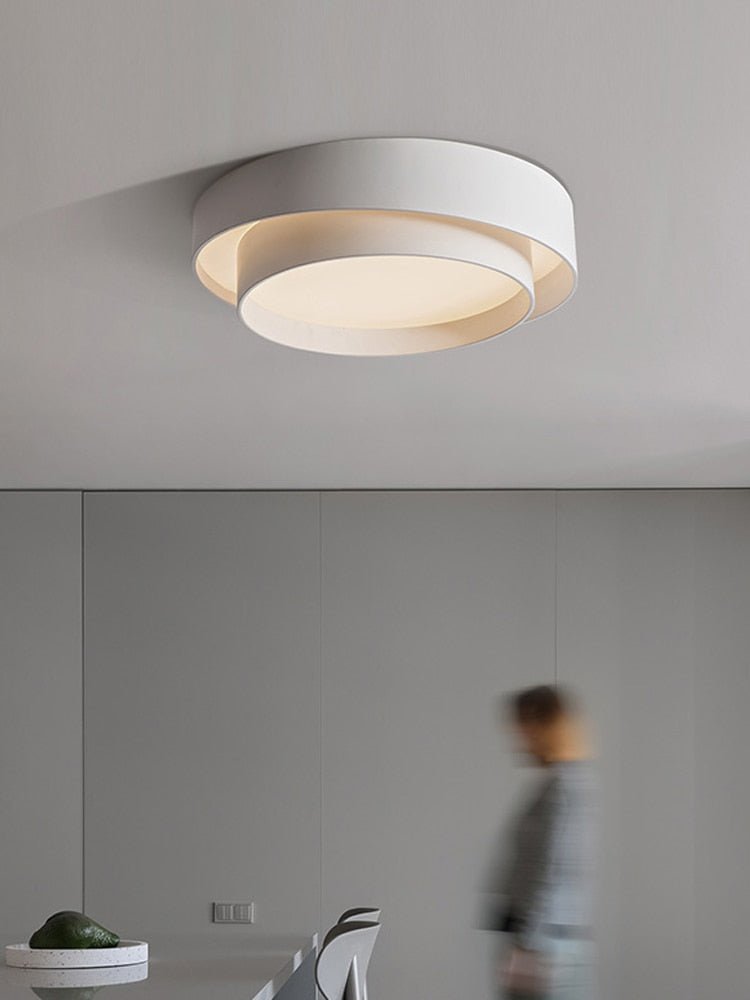 Modern Led Art White Round Ceiling Lamp - Querencian