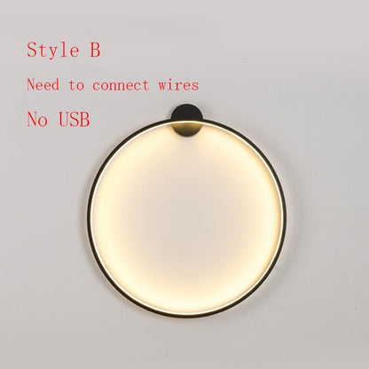 Modern Minimalist USB Led Rings Wall Lamp - Querencian