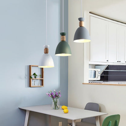 Modern Multiple Color Wood LED Pendant Light - Querencian