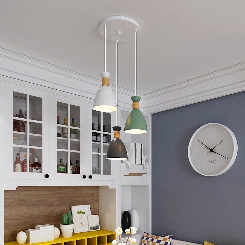 Modern Multiple Color Wood LED Pendant Light - Querencian