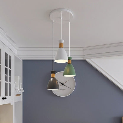 Modern Multiple Color Wood LED Pendant Light - Querencian