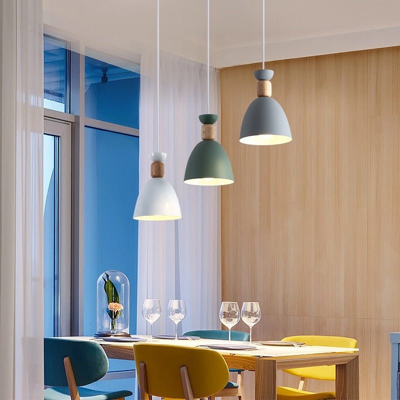 Modern Multiple Color Wood LED Pendant Light - Querencian