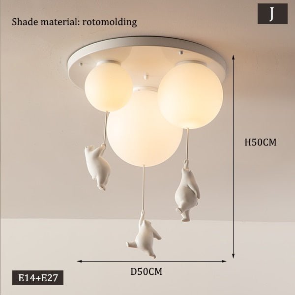 Modern Polar Bear Pendant Chandelier Led Lamp - Querencian