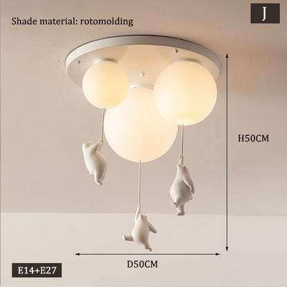 Modern Polar Bear Pendant Chandelier Led Lamp - Querencian