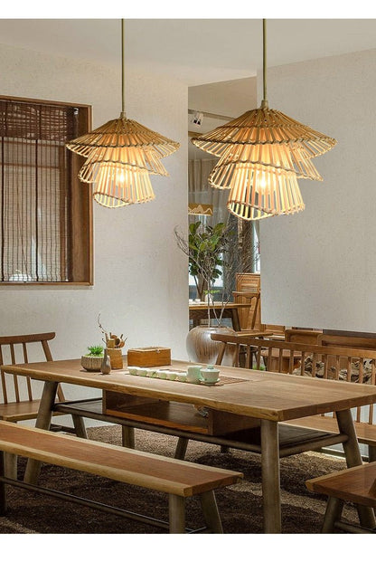 Multi-layered Creative Rattan Pendant Lights - Querencian