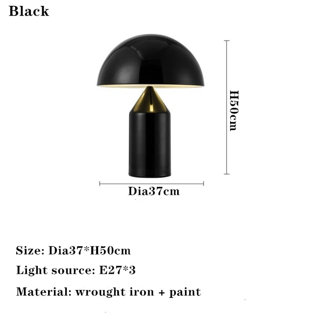 Mushroom Table Lamp Metal LED Decoration Lighting - Querencian