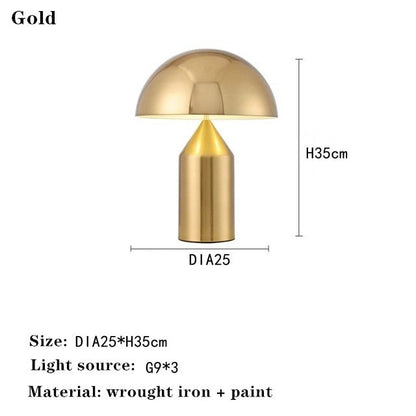 Mushroom Table Lamp Metal LED Decoration Lighting - Querencian