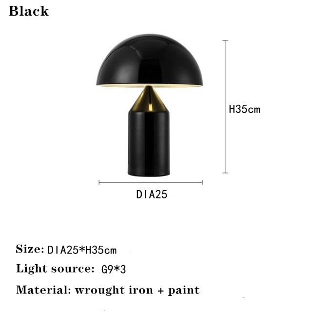Mushroom Table Lamp Metal LED Decoration Lighting - Querencian