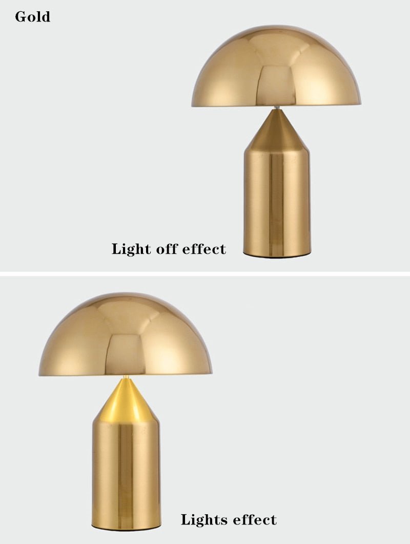 Mushroom Table Lamp Metal LED Decoration Lighting - Querencian
