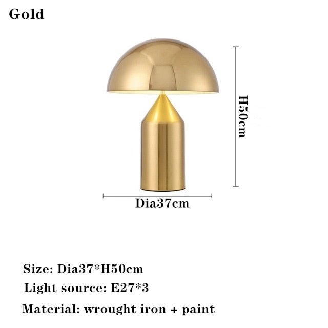 Mushroom Table Lamp Metal LED Decoration Lighting - Querencian