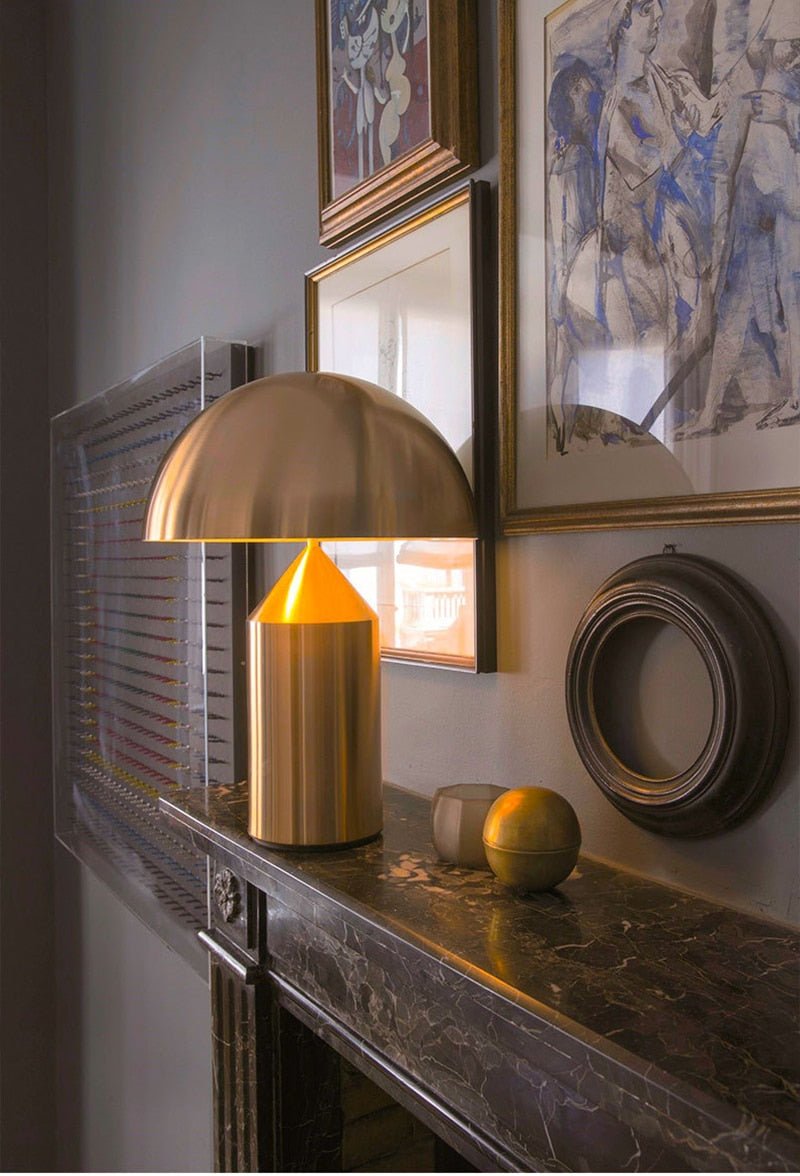 Mushroom Table Lamp Metal LED Decoration Lighting - Querencian