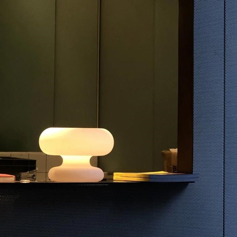 Mushroom Table Lamp Nordic Glass Table Light - Querencian