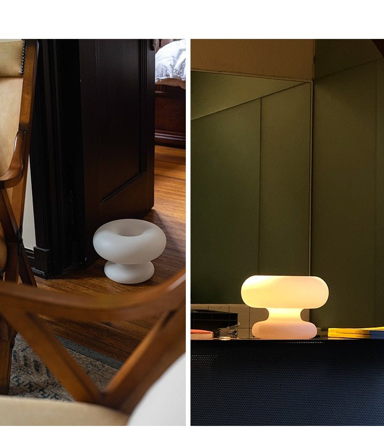 Mushroom Table Lamp Nordic Glass Table Light - Querencian
