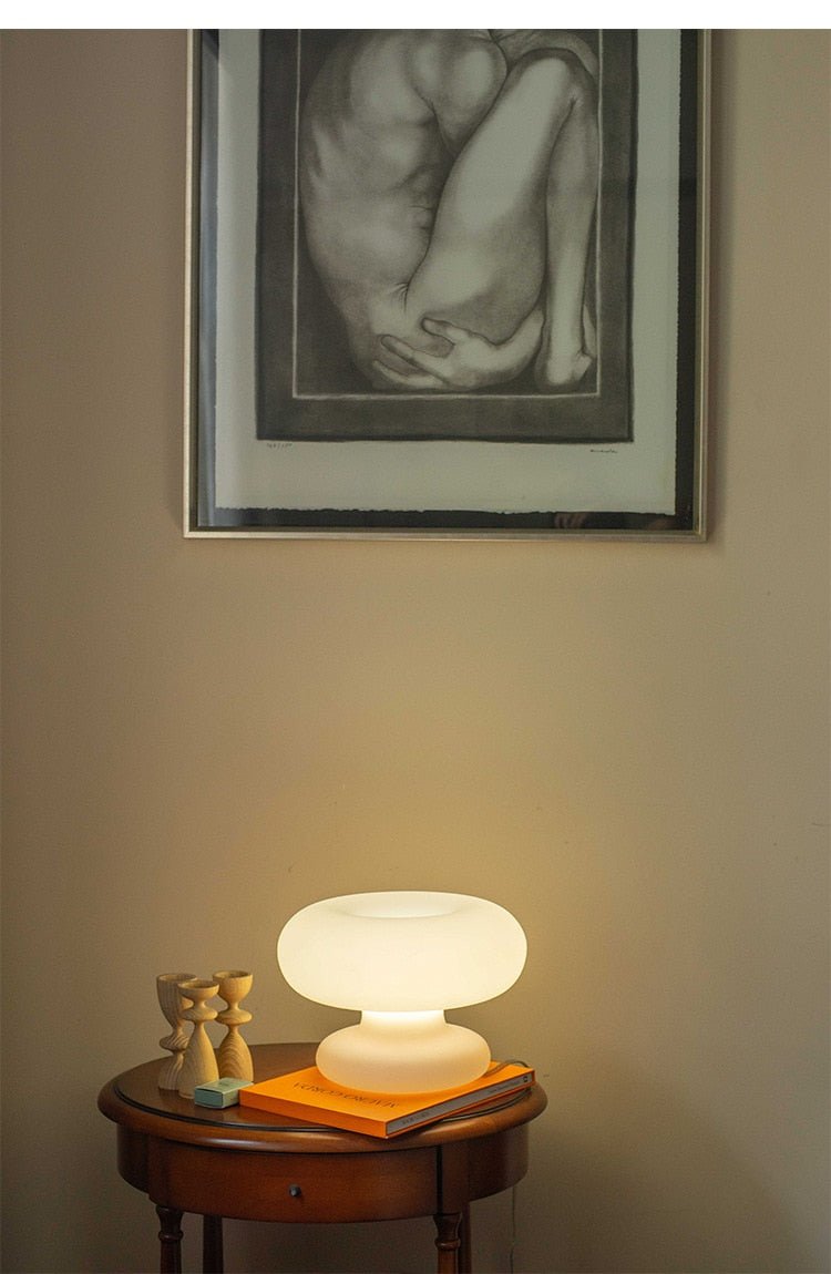Mushroom Table Lamp Nordic Glass Table Light - Querencian