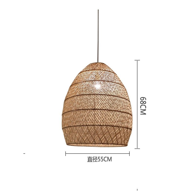 Natural Chinese Style Rattan Lamp Pendant light - Querencian