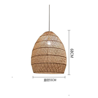 Natural Chinese Style Rattan Lamp Pendant light - Querencian