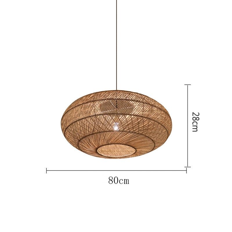 Natural Chinese Style Rattan Lamp Pendant light - Querencian