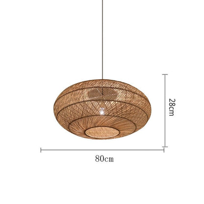 Natural Chinese Style Rattan Lamp Pendant light - Querencian