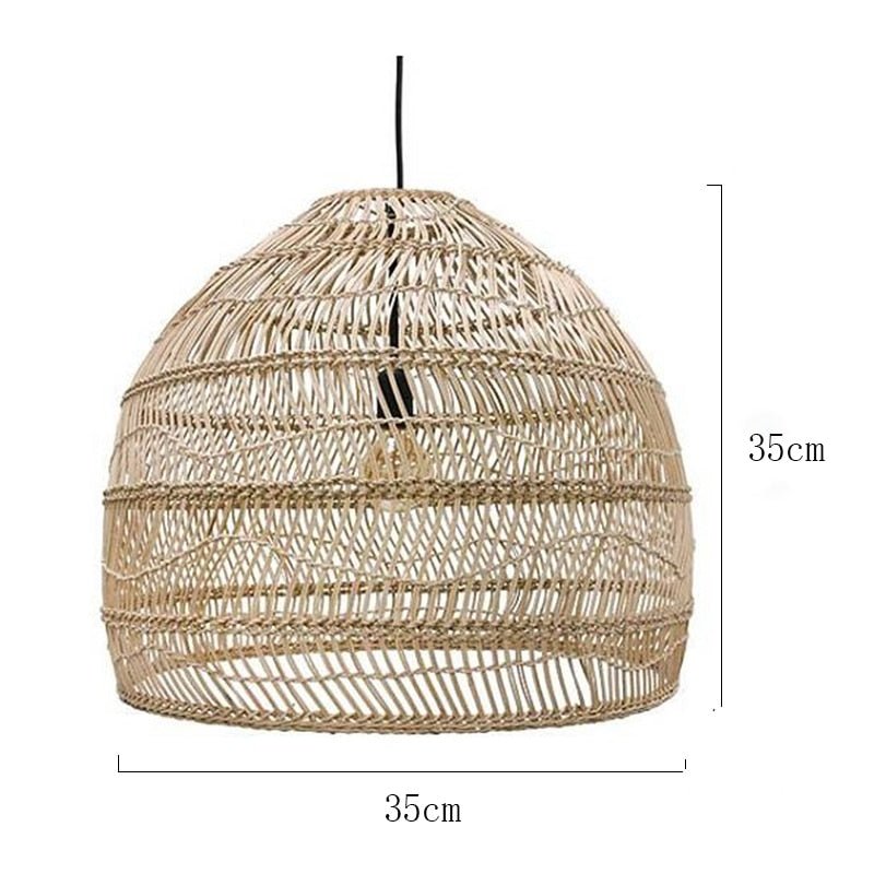 Natural Chinese Style Rattan Lamp Pendant light - Querencian