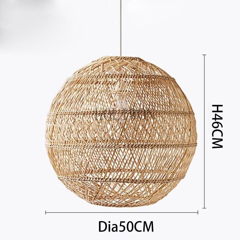Natural Chinese Style Rattan Lamp Pendant light - Querencian