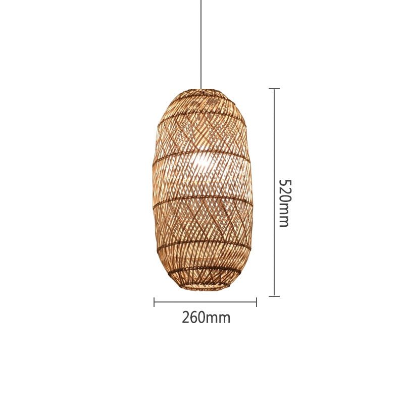 Natural Chinese Style Rattan Lamp Pendant light - Querencian
