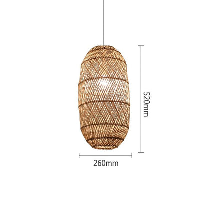 Natural Chinese Style Rattan Lamp Pendant light - Querencian