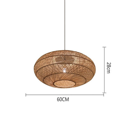 Natural Chinese Style Rattan Lamp Pendant light - Querencian