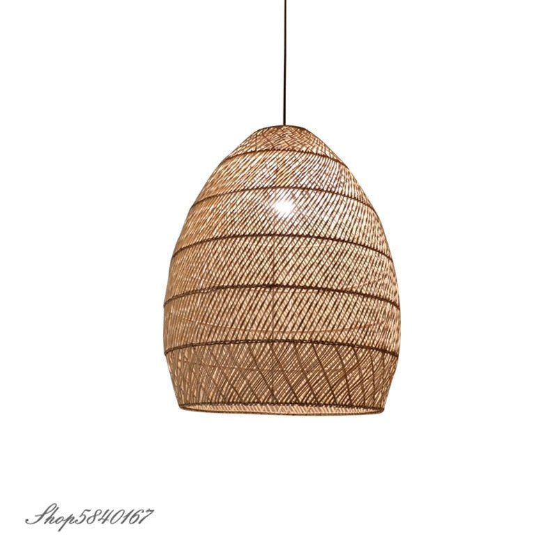 Natural Chinese Style Rattan Lamp Pendant light - Querencian
