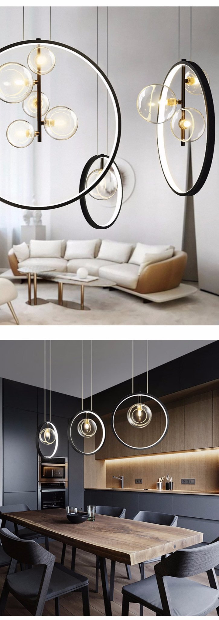 Nordic Creative Glass Soap Bubble Chandelier Lighting - Querencian