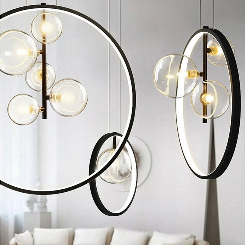 Nordic Creative Glass Soap Bubble Chandelier Lighting - Querencian